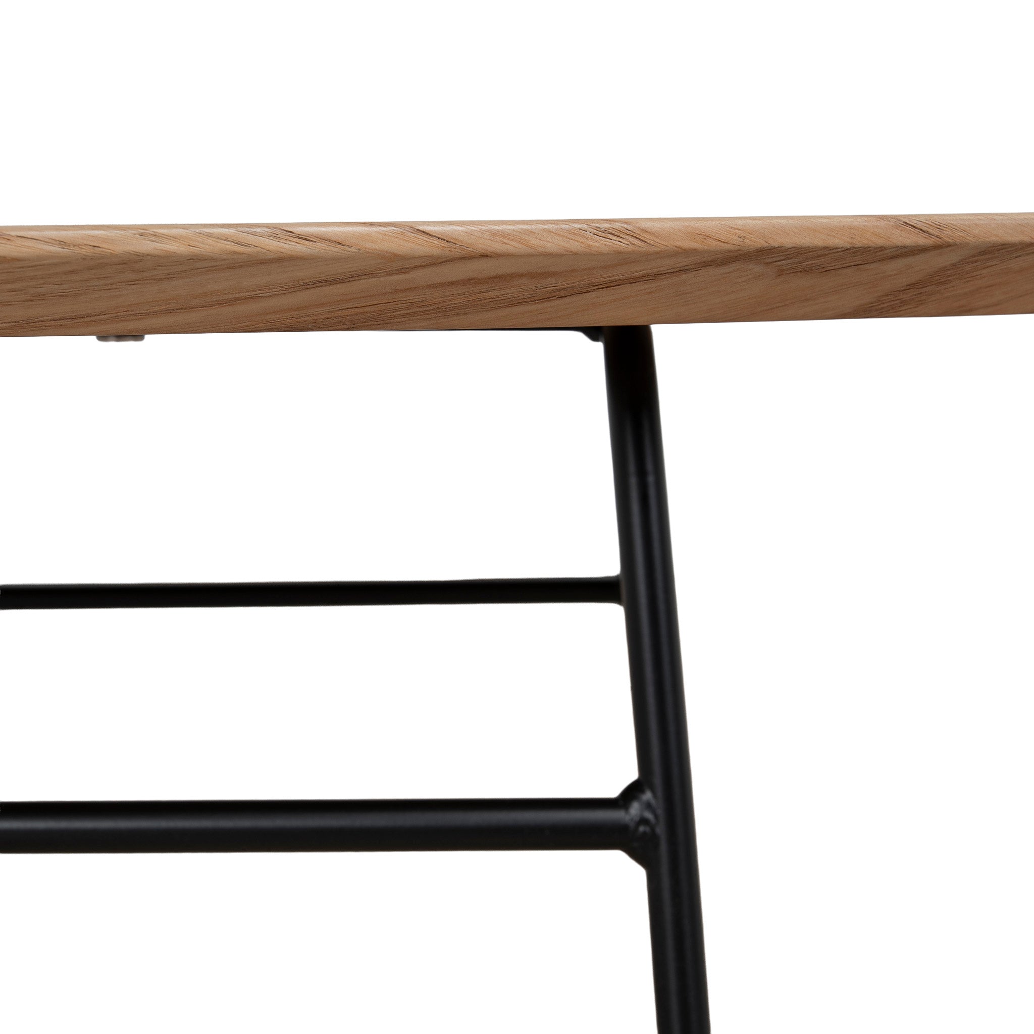 117.5cm Venezia Coffee Table - Natural Ash Veneer - Black Legs