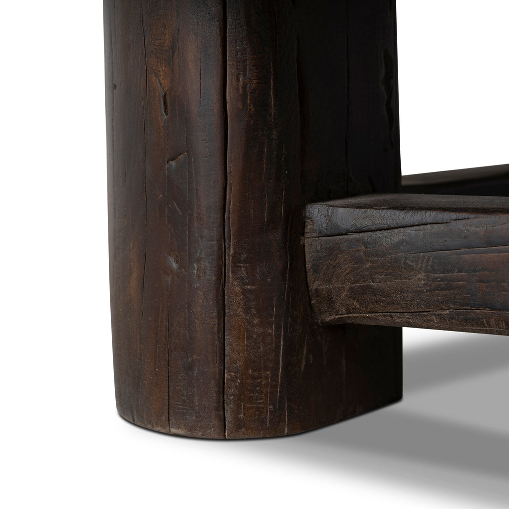 100cm Elm Round Venezia Coffee Table - Dark Brown