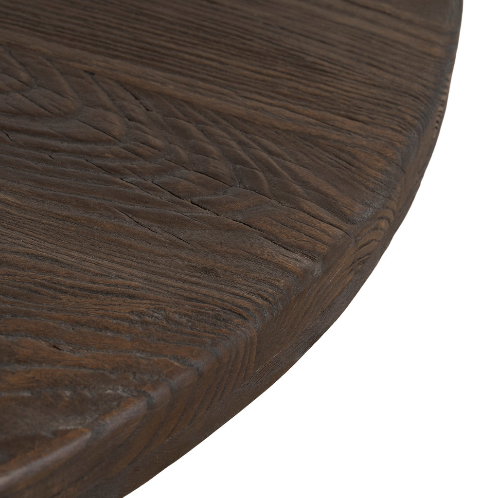 100cm Elm Round Venezia Coffee Table - Dark Brown