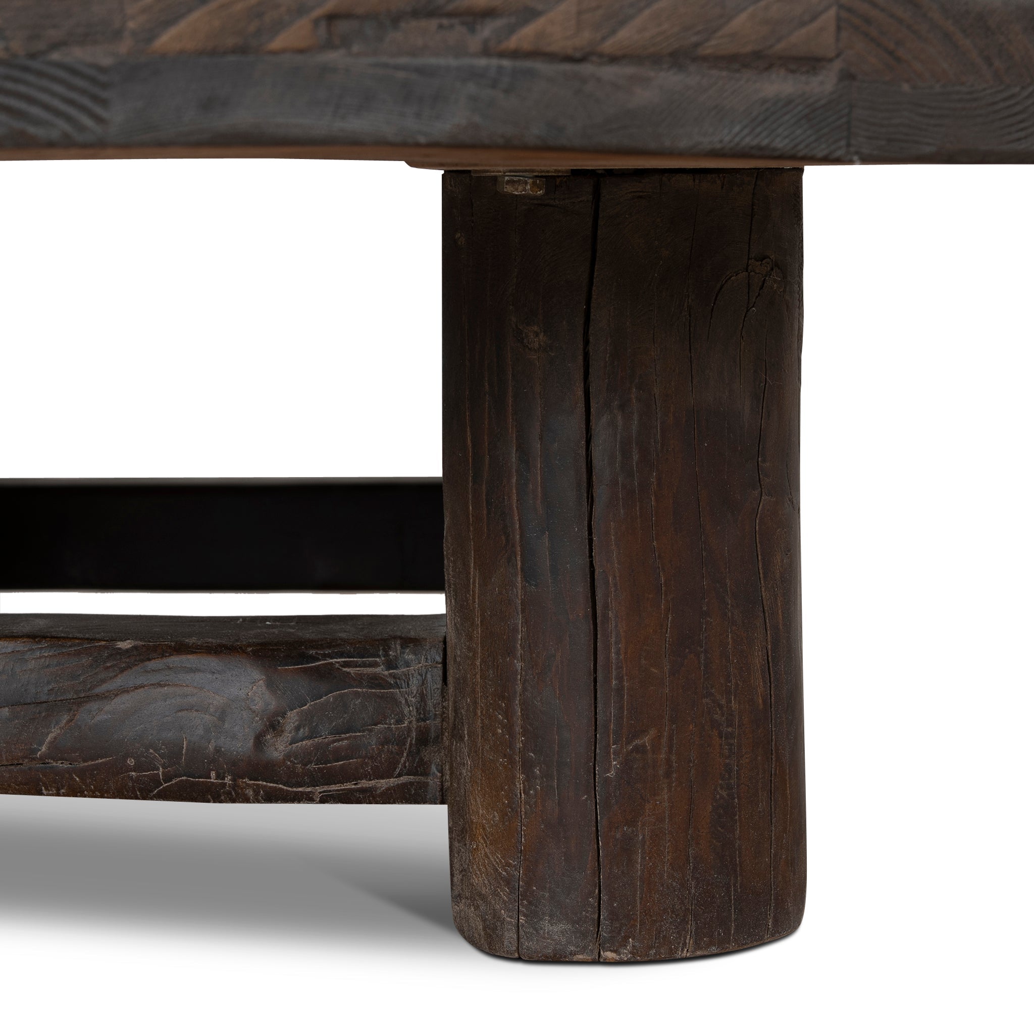 100cm Elm Round Venezia Coffee Table - Dark Brown