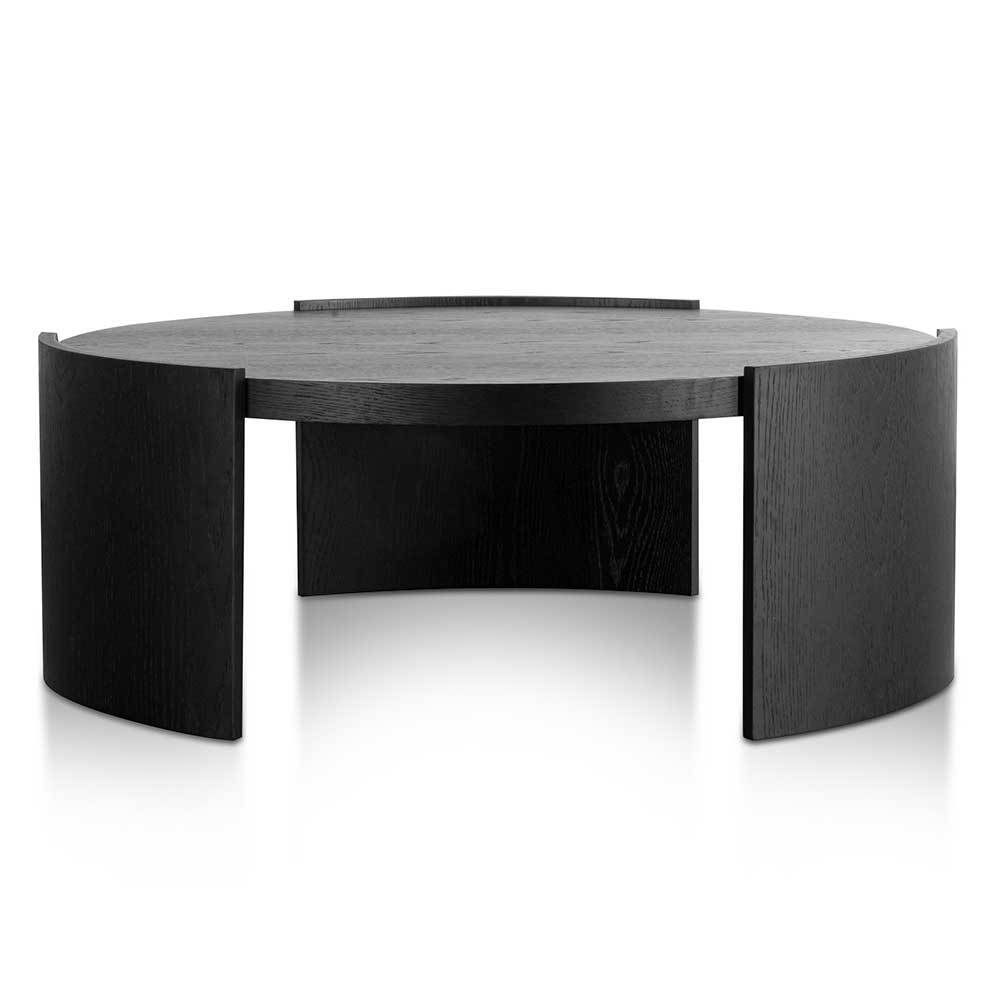 100cm Wooden Round Venezia Coffee Table - Black