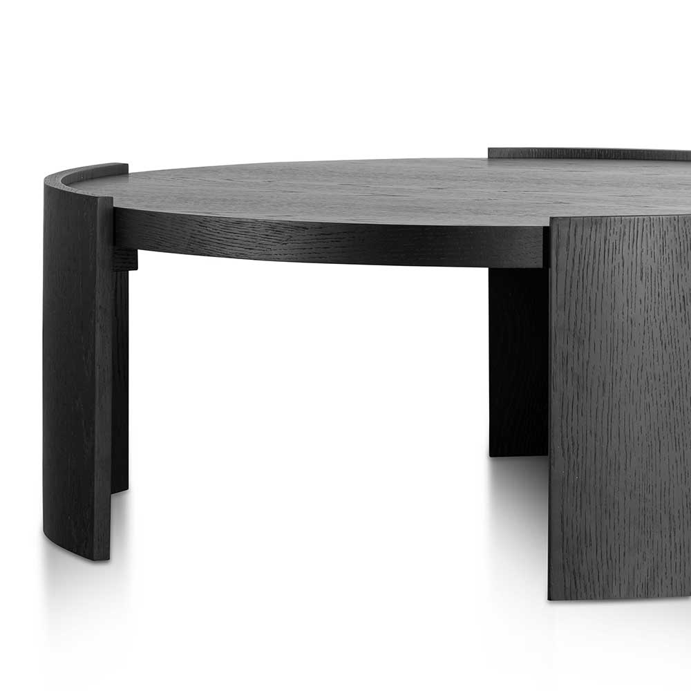 100cm Wooden Round Venezia Coffee Table - Black