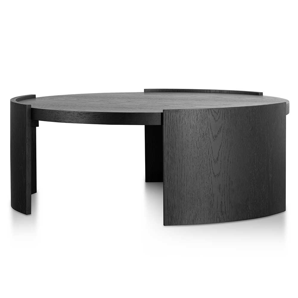 100cm Wooden Round Venezia Coffee Table - Black
