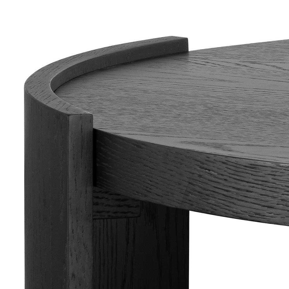 100cm Wooden Round Venezia Coffee Table - Black