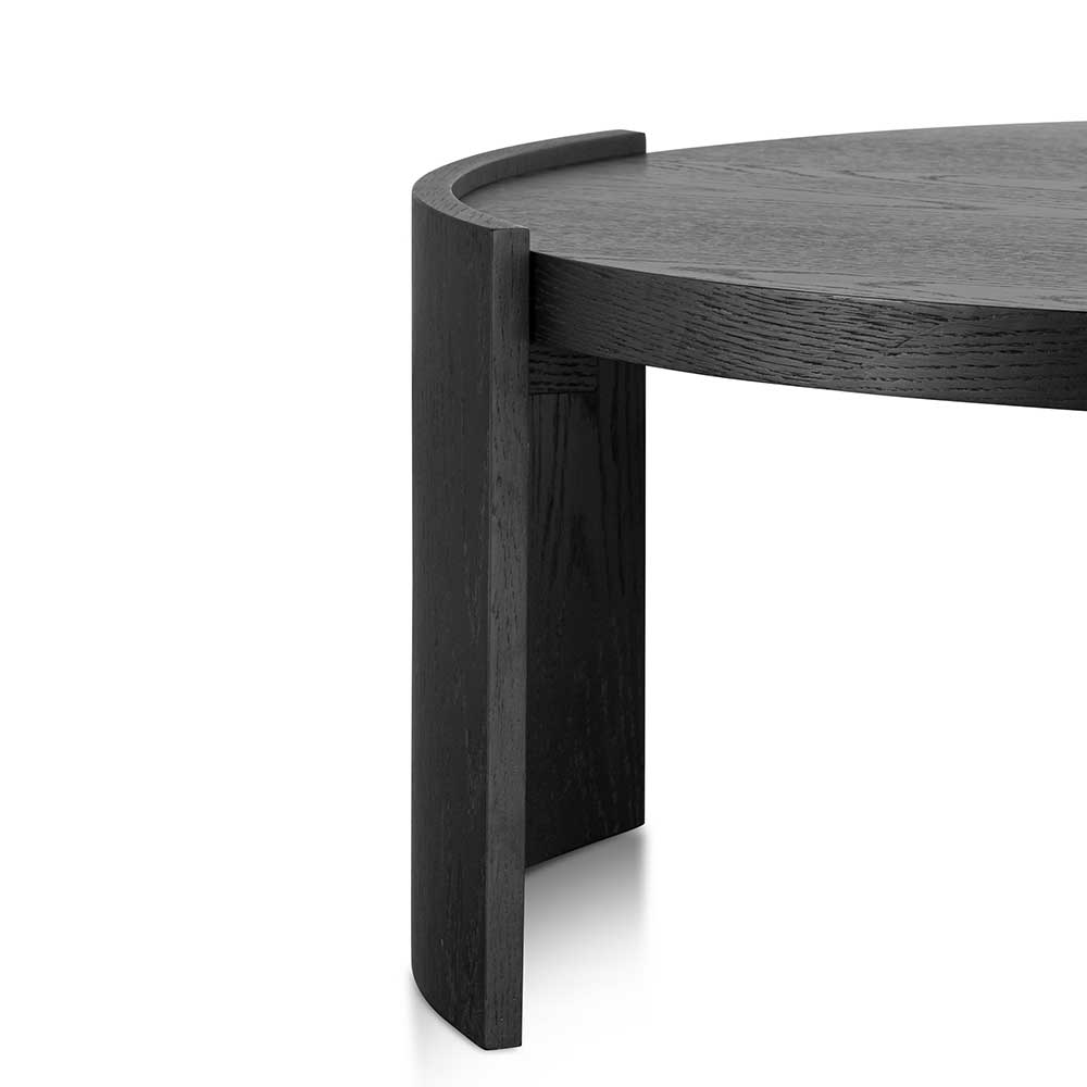 100cm Wooden Round Venezia Coffee Table - Black