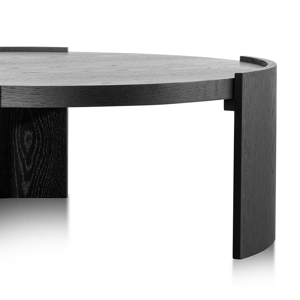 100cm Wooden Round Venezia Coffee Table - Black