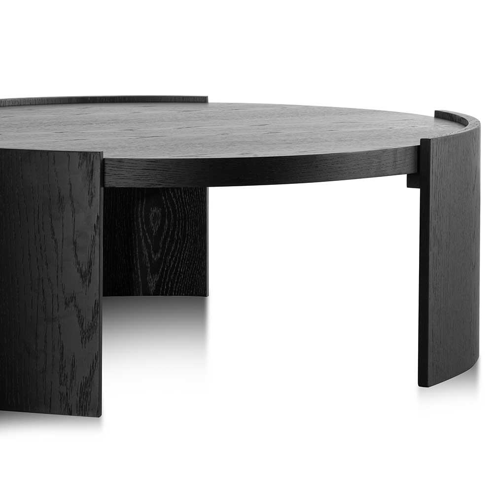 100cm Wooden Round Venezia Coffee Table - Black