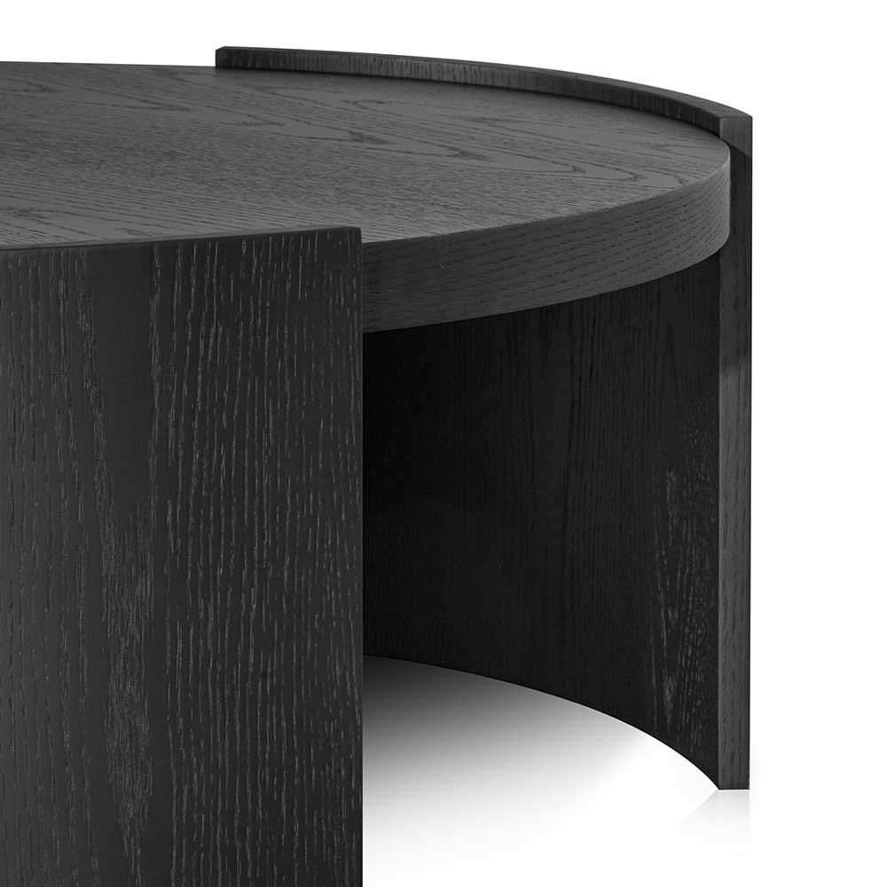100cm Wooden Round Venezia Coffee Table - Black