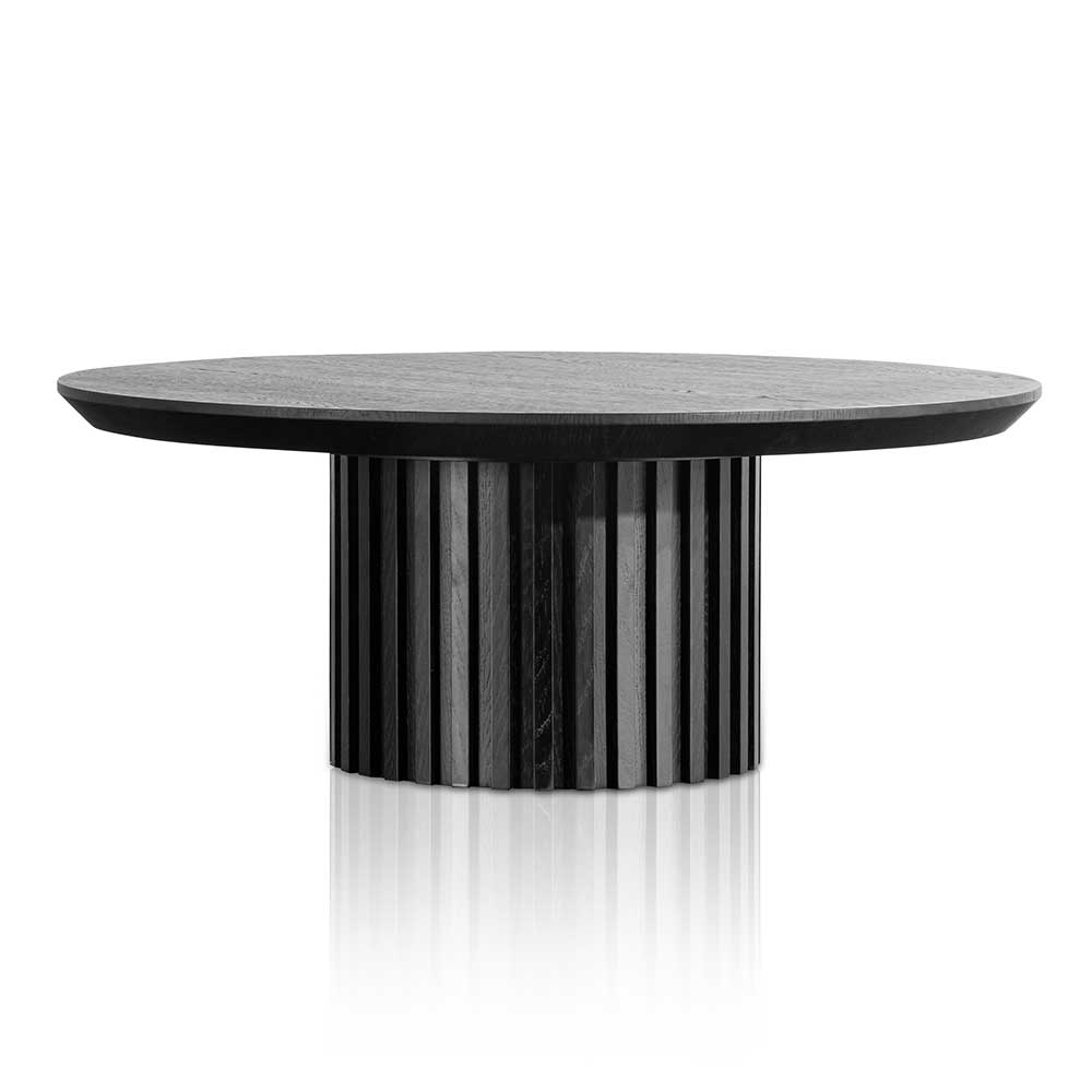 90cm Wooden Round Venezia Coffee Table - Black