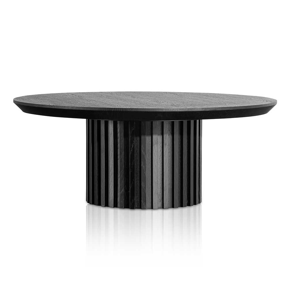 90cm Wooden Round Venezia Coffee Table - Black