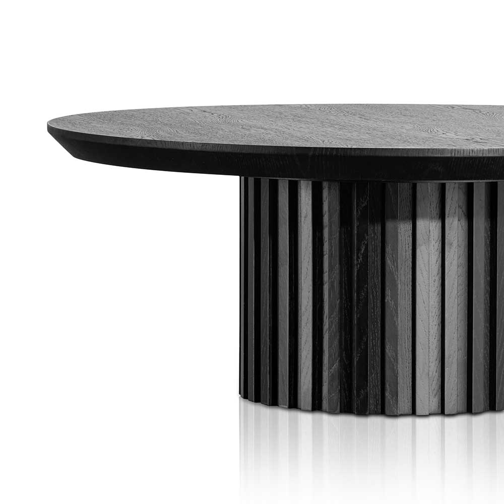 90cm Wooden Round Venezia Coffee Table - Black