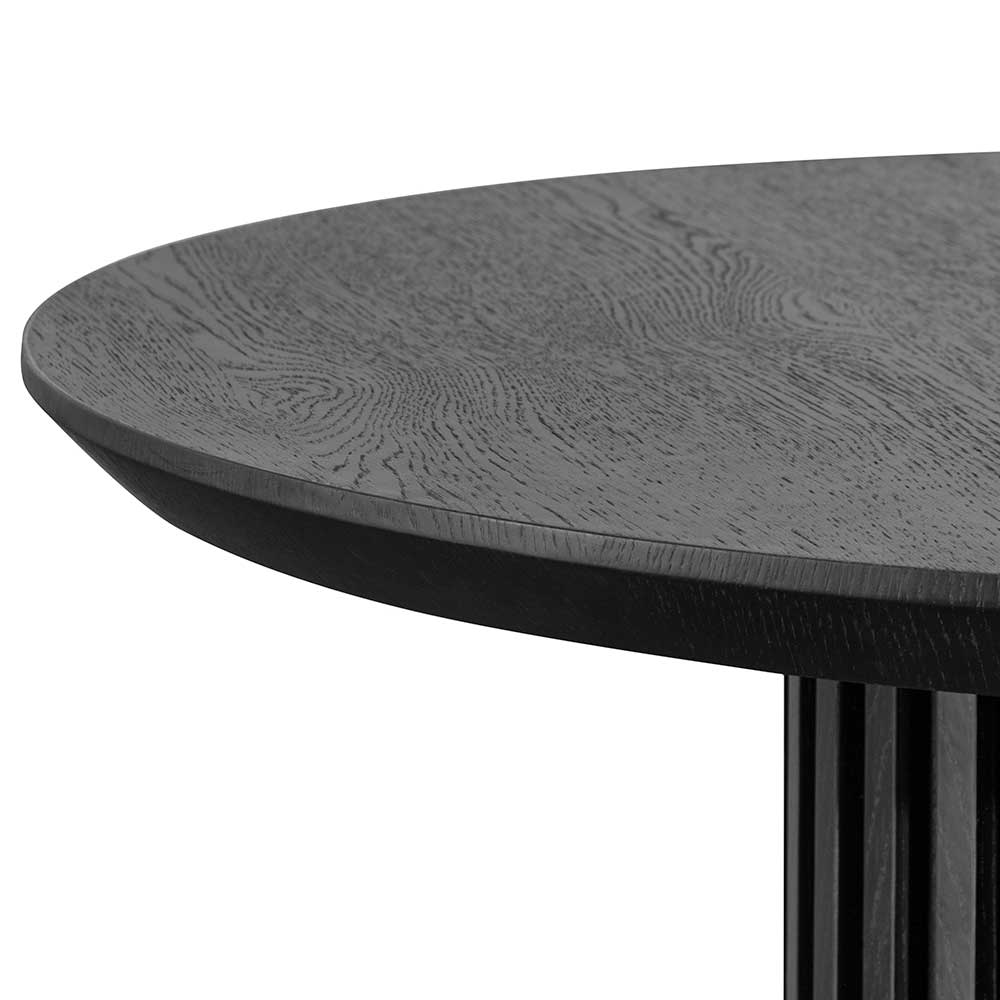 90cm Wooden Round Venezia Coffee Table - Black
