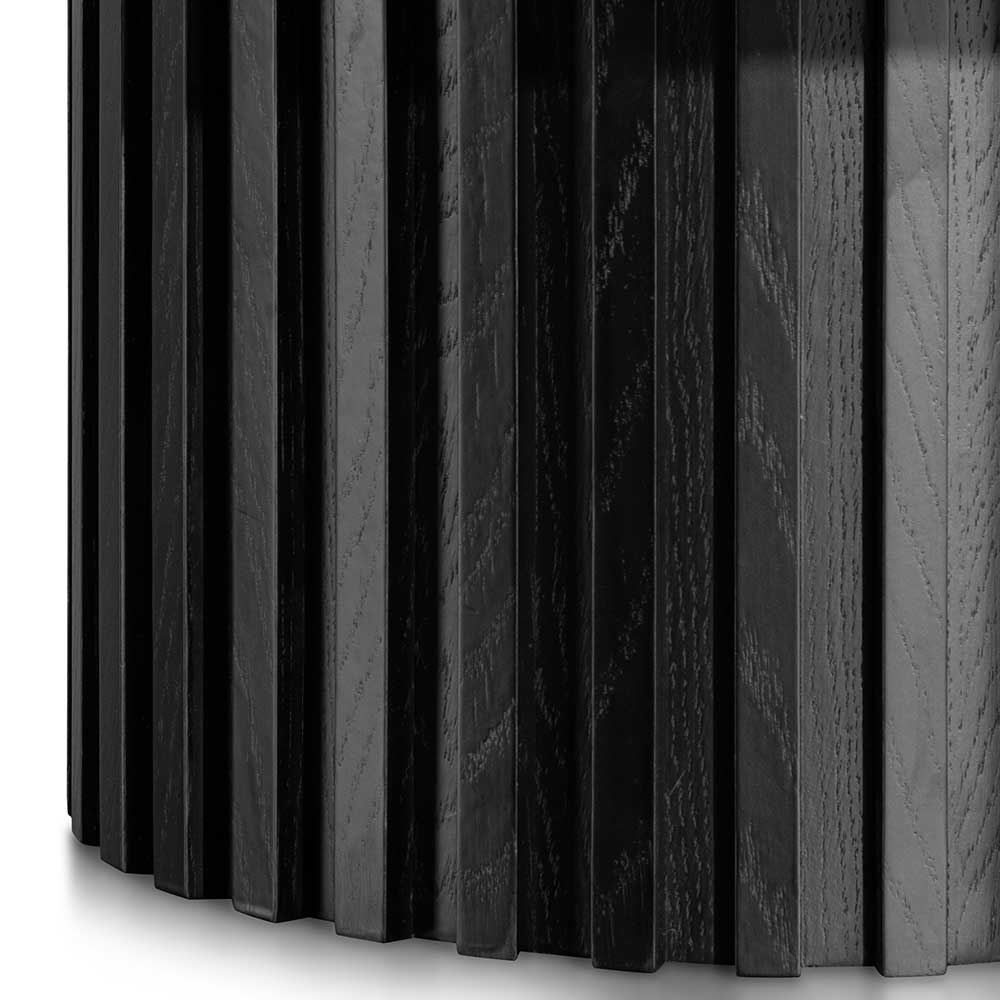 90cm Wooden Round Venezia Coffee Table - Black