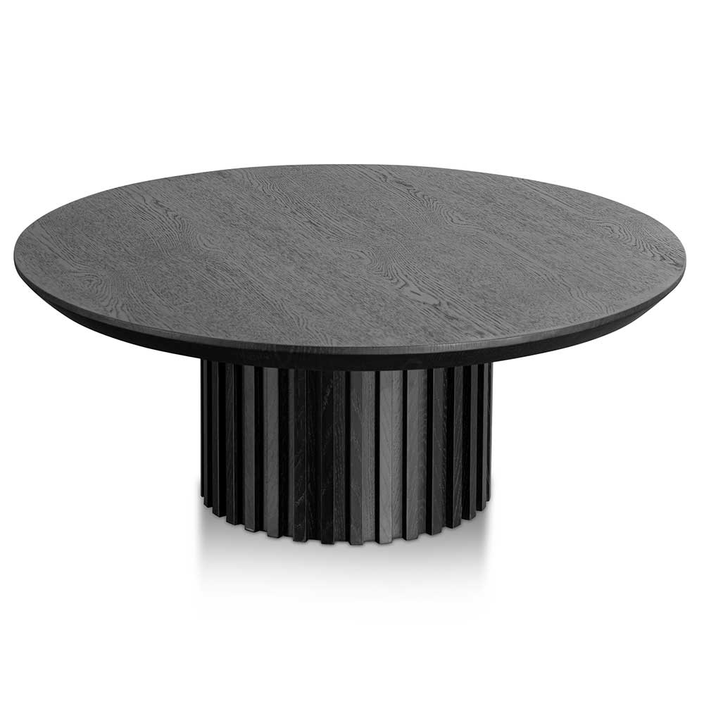 90cm Wooden Round Venezia Coffee Table - Black