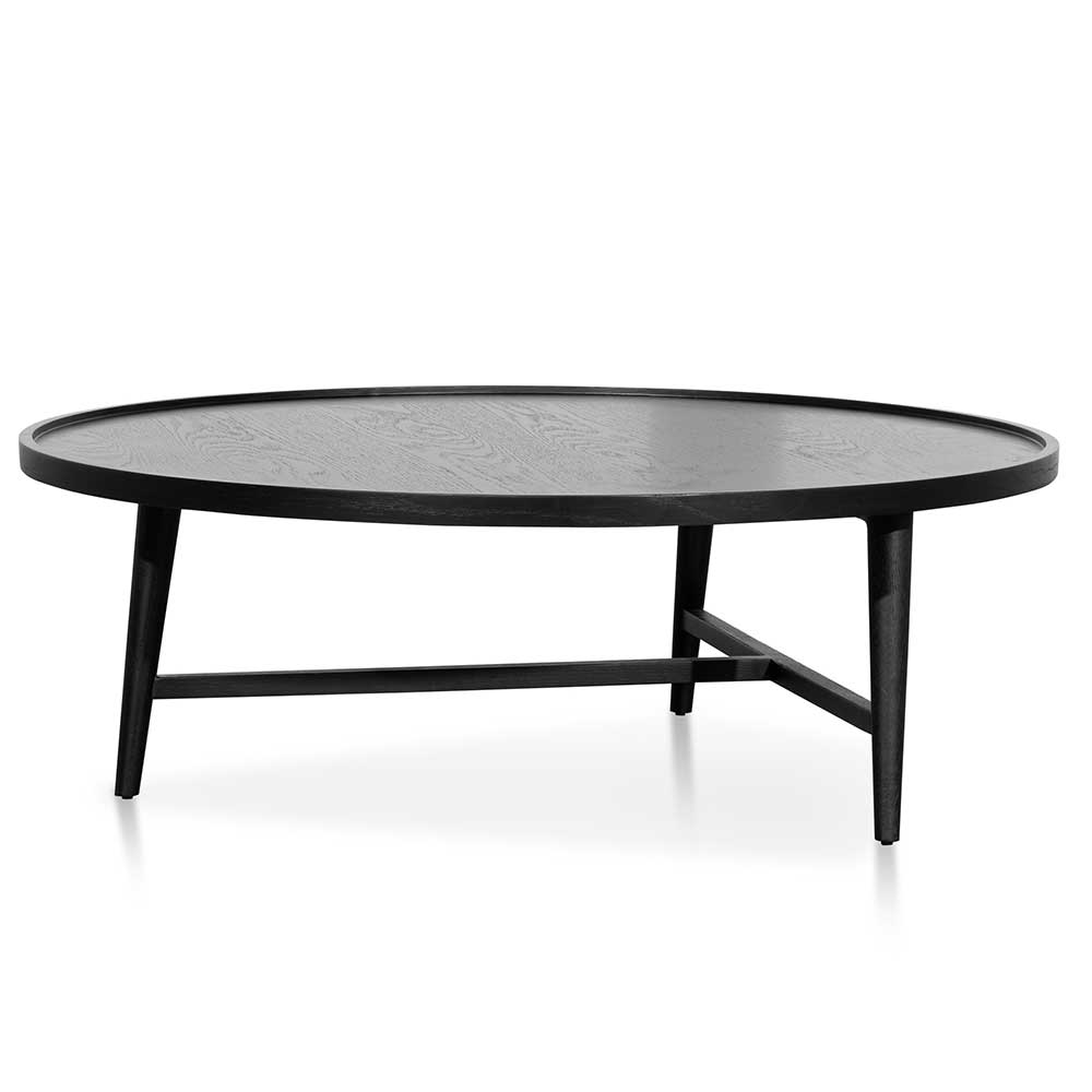 1.1m Wooden Round Venezia Coffee Table - Black