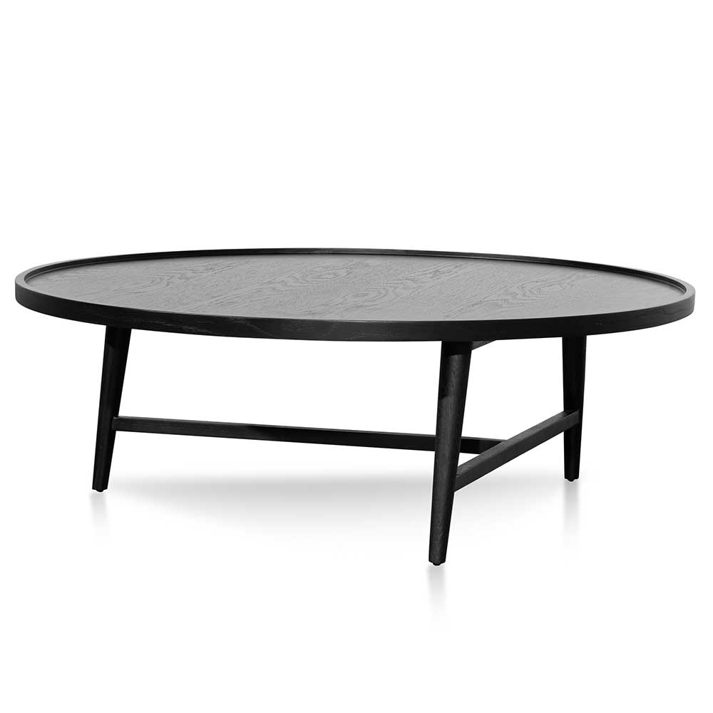 1.1m Wooden Round Venezia Coffee Table - Black