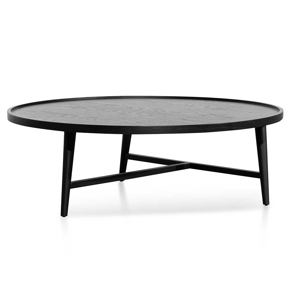 1.1m Wooden Round Venezia Coffee Table - Black