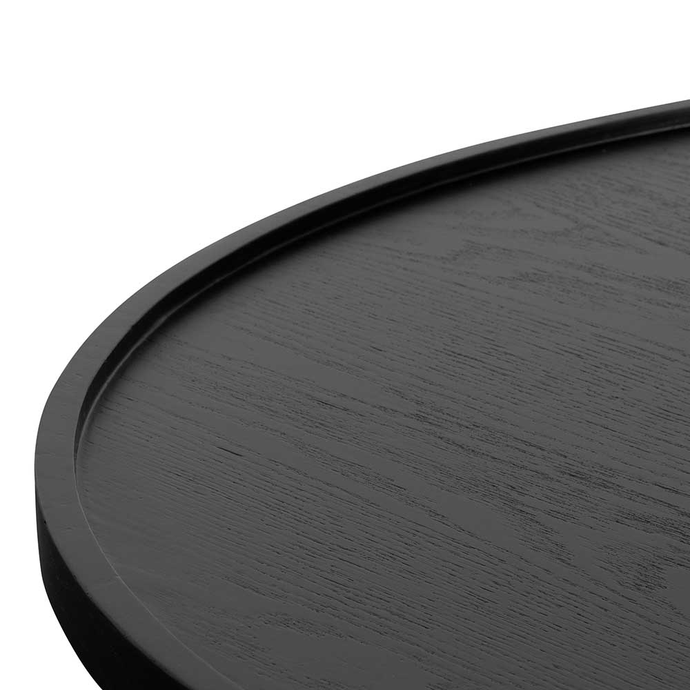 1.1m Wooden Round Venezia Coffee Table - Black