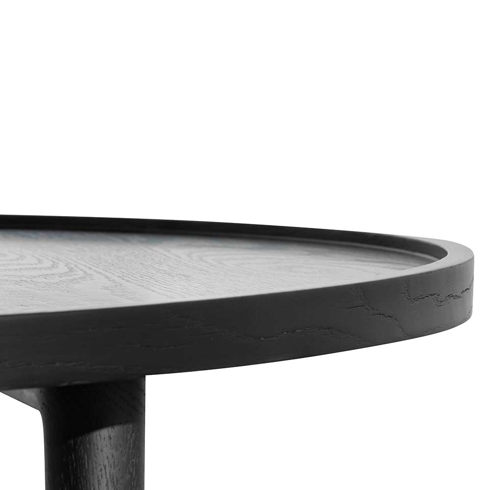 1.1m Wooden Round Venezia Coffee Table - Black