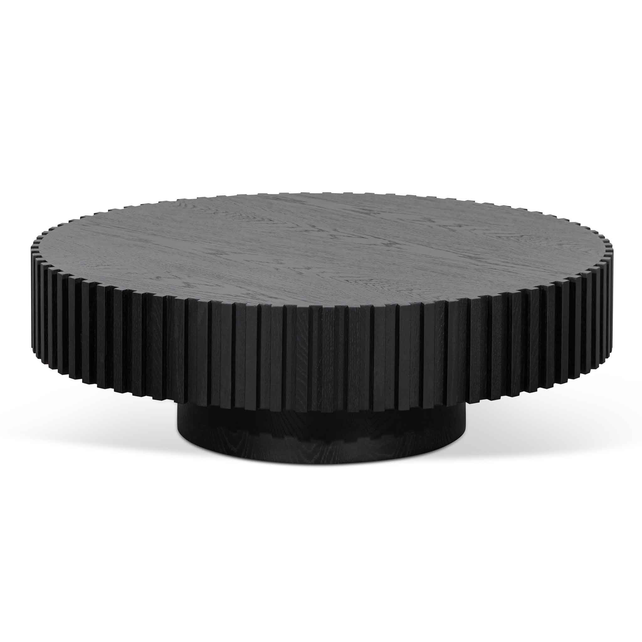 Oak Round Venezia Coffee Table - Black