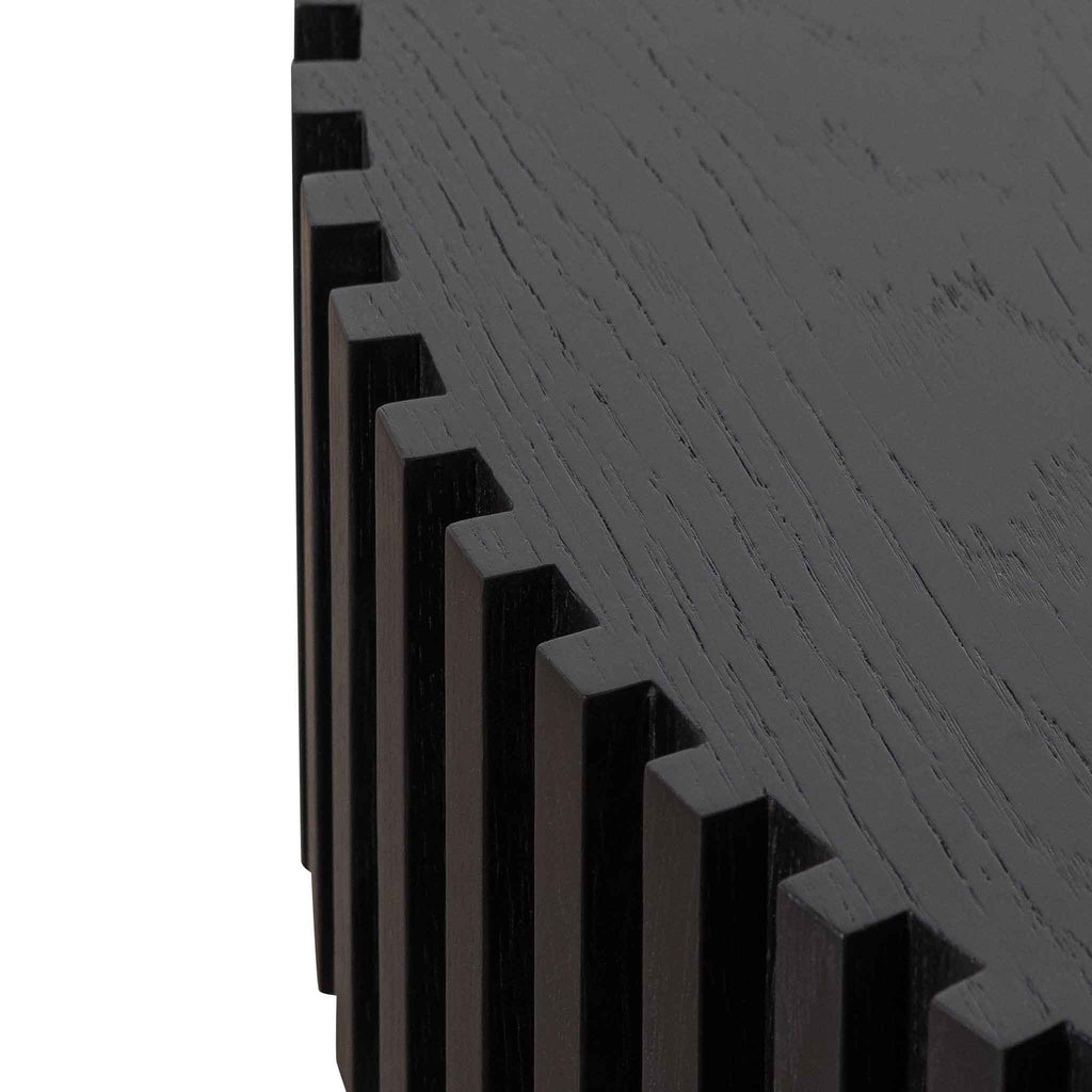 Oak Round Venezia Coffee Table - Black
