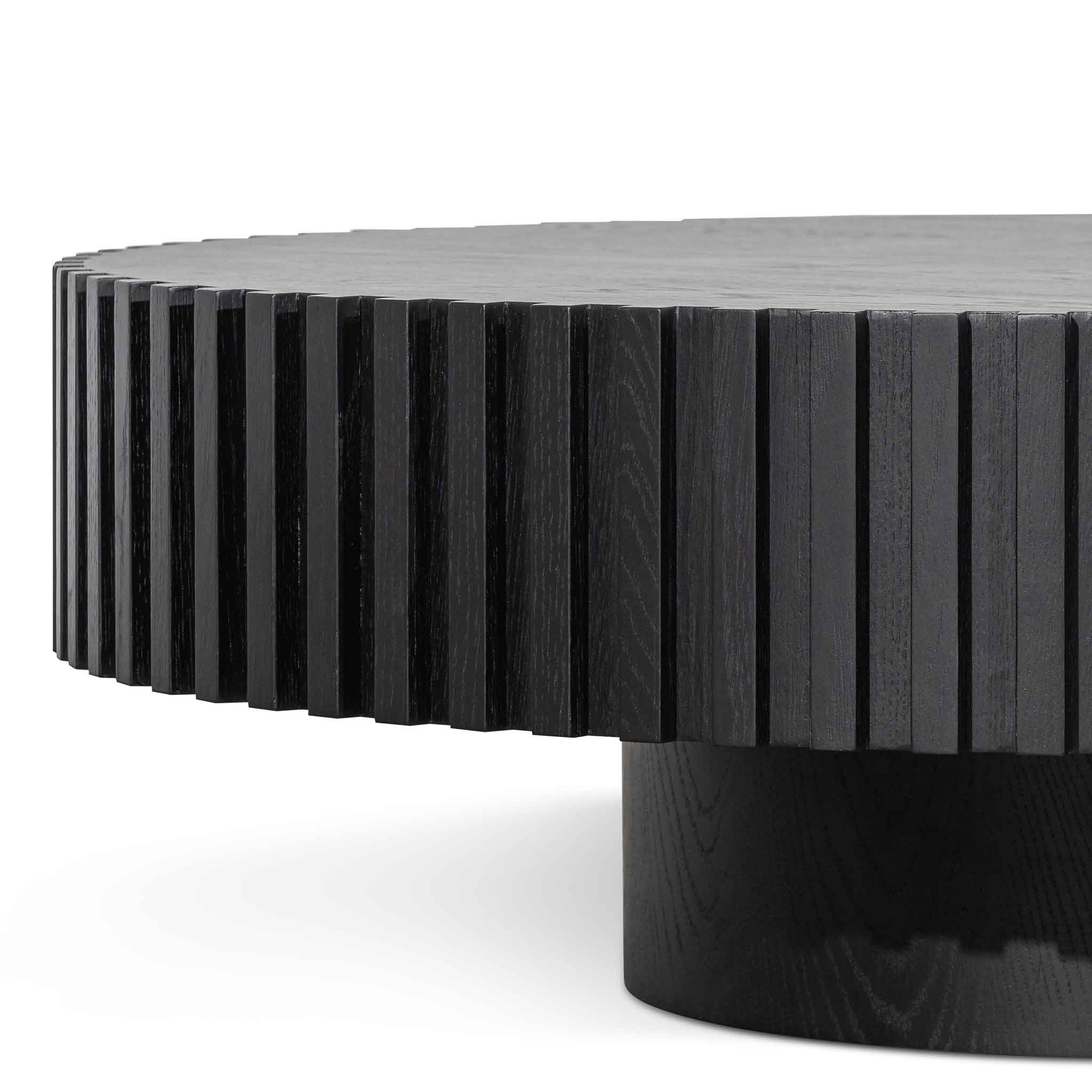Oak Round Venezia Coffee Table - Black