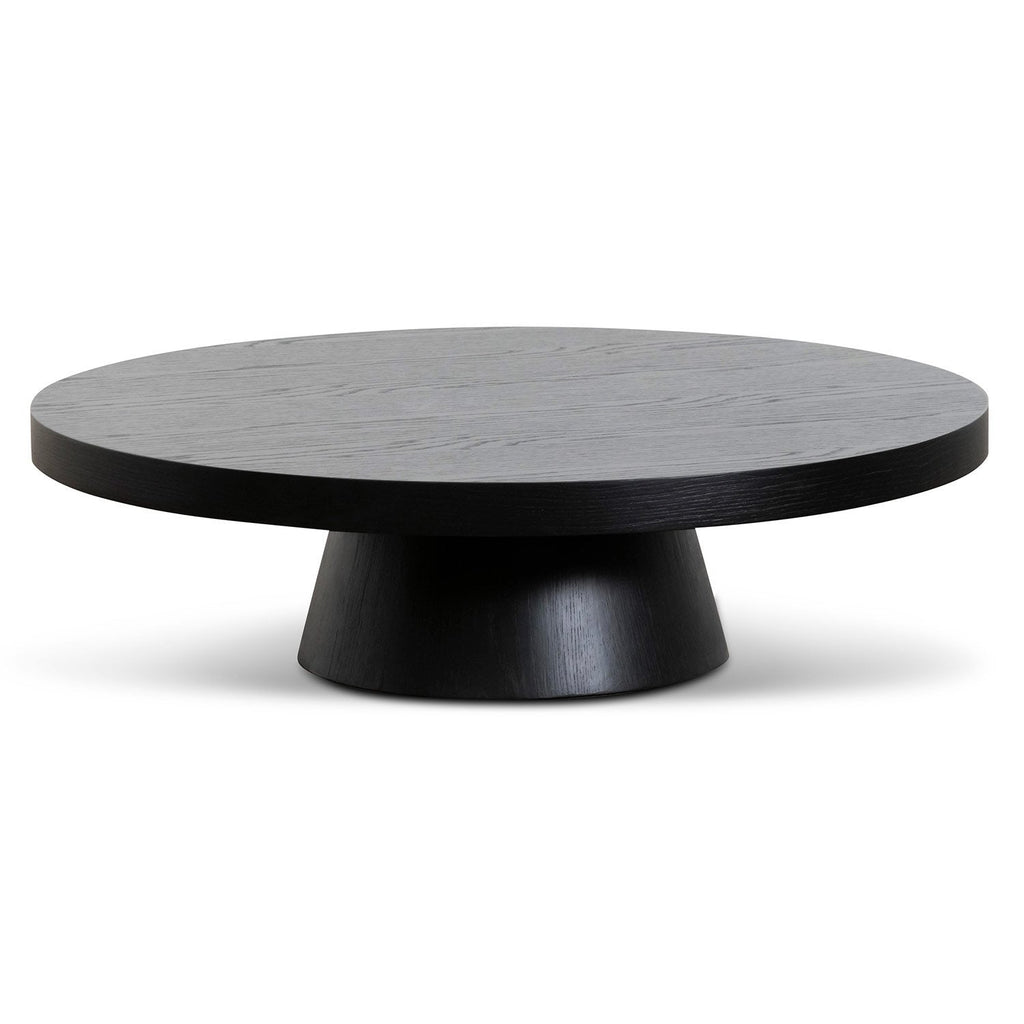 1.1m Round Venezia Coffee Table - Black Oak