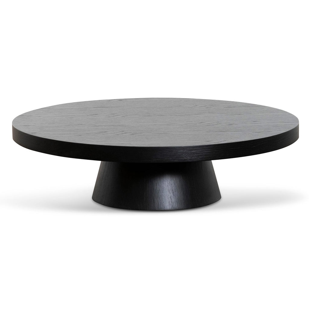 1.1m Round Venezia Coffee Table - Black Oak