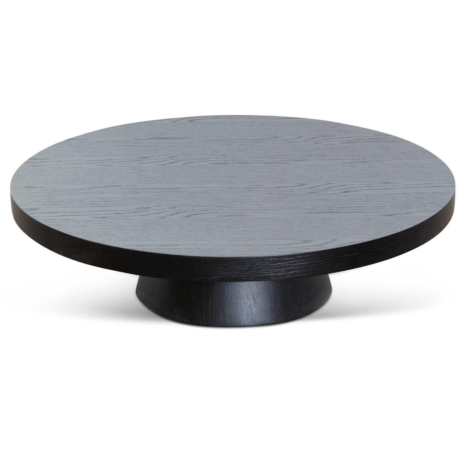 1.1m Round Venezia Coffee Table - Black Oak