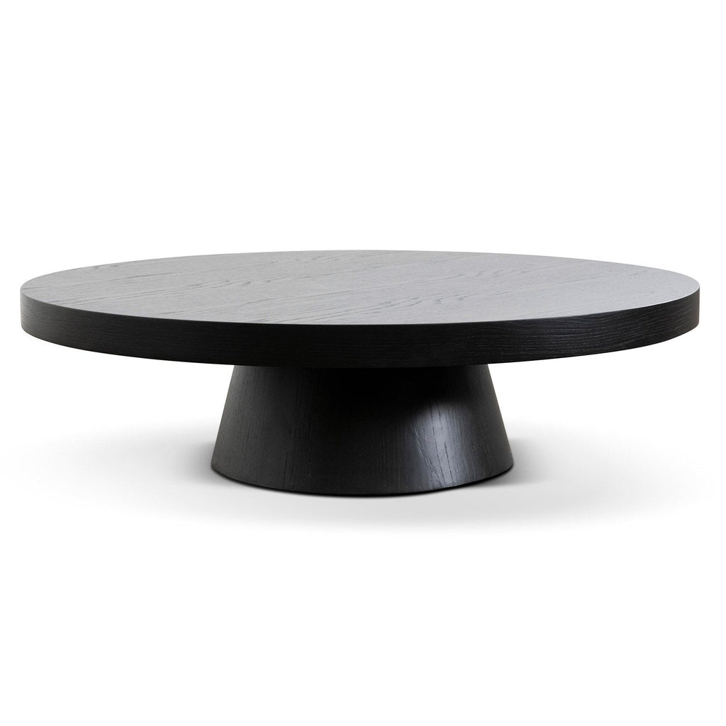1.1m Round Venezia Coffee Table - Black Oak