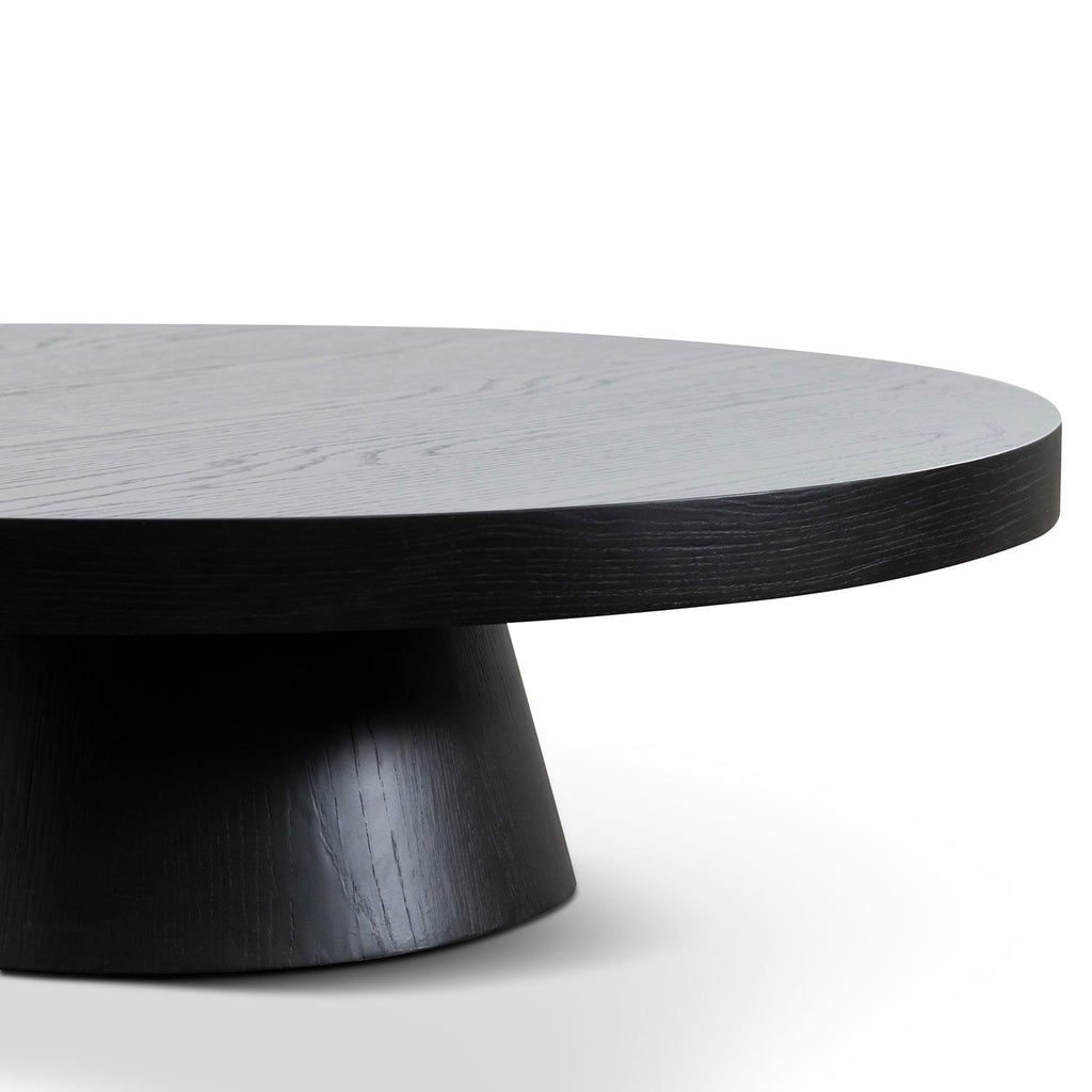 1.1m Round Venezia Coffee Table - Black Oak