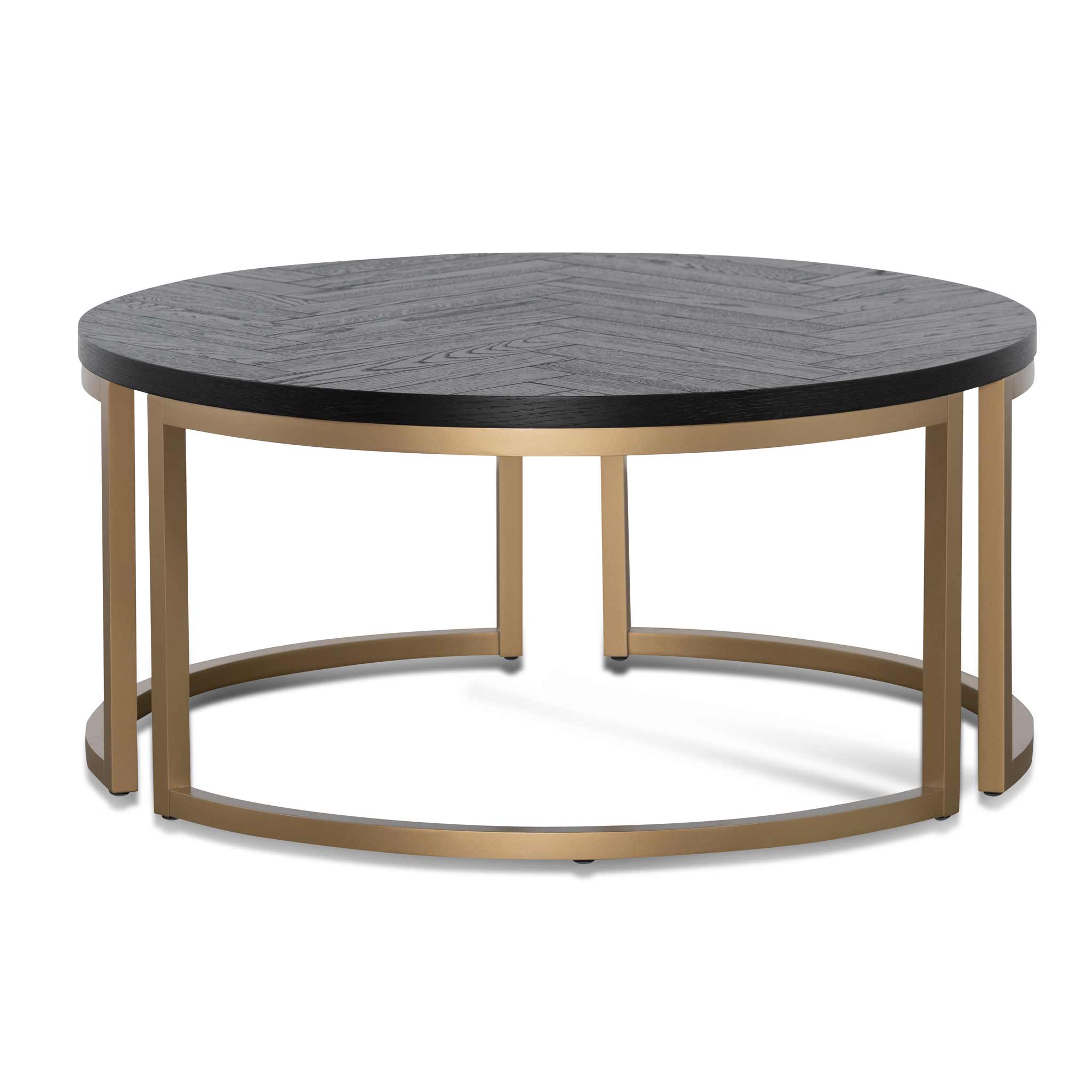 Round Venezia Coffee Table - Peppercorn and Brass