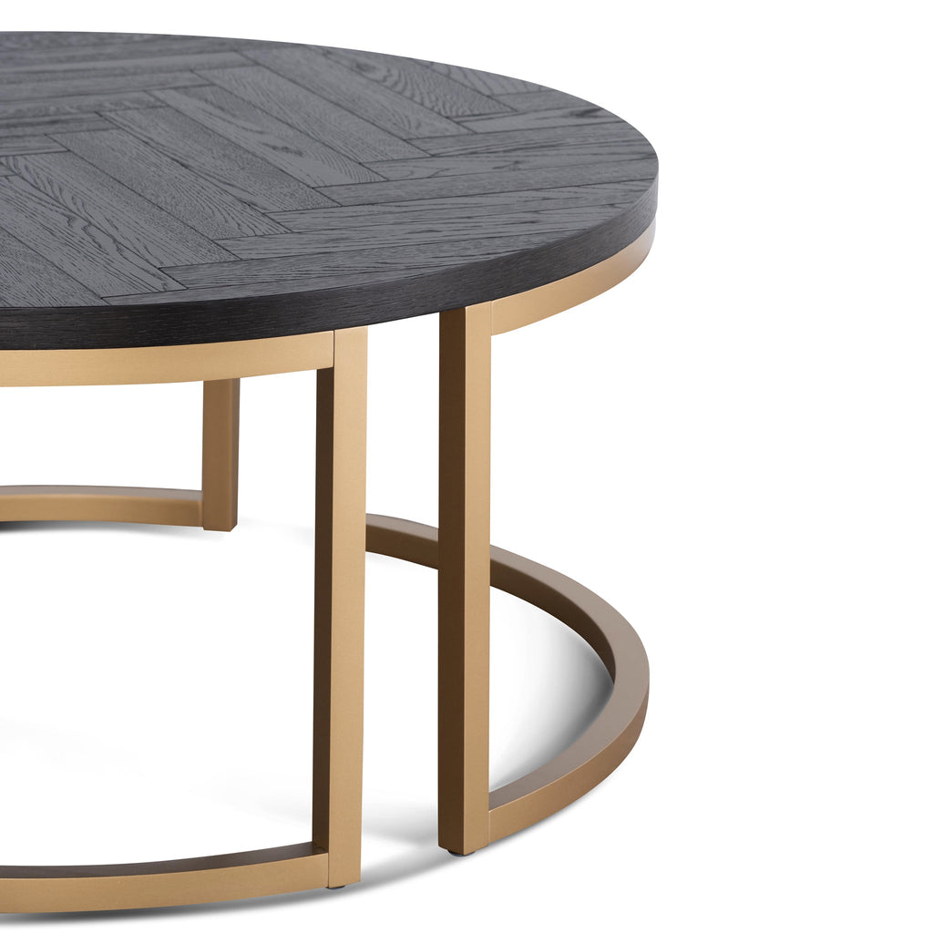 Round Venezia Coffee Table - Peppercorn and Brass