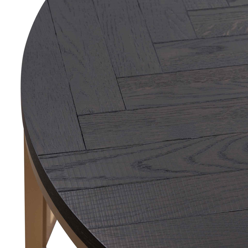 Round Venezia Coffee Table - Peppercorn and Brass