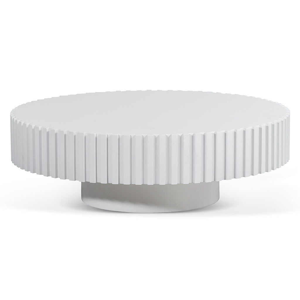Oak Round Venezia Coffee Table - White