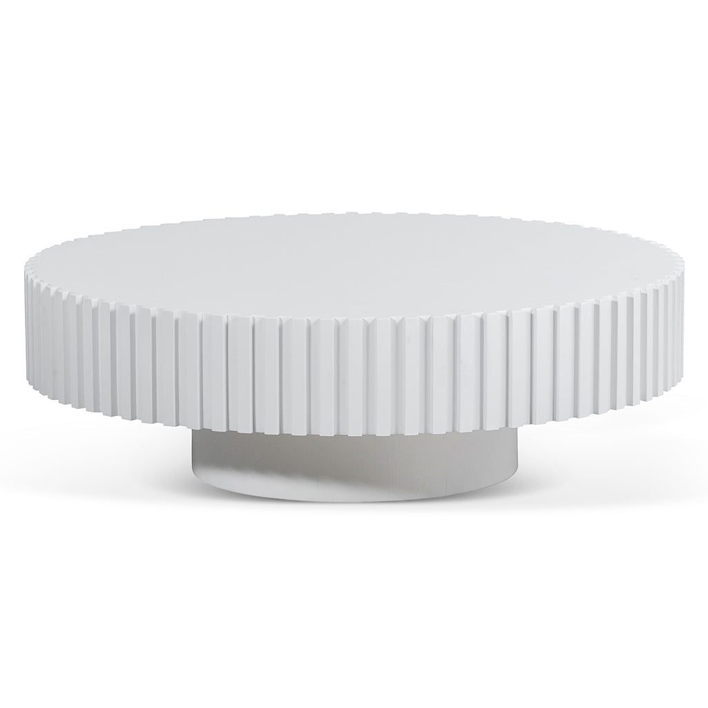 Oak Round Venezia Coffee Table - White