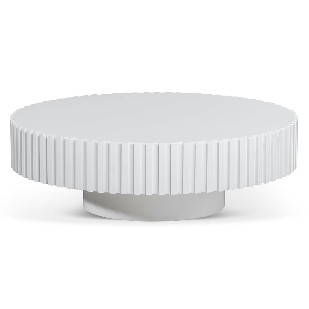 Oak Round Venezia Coffee Table - White
