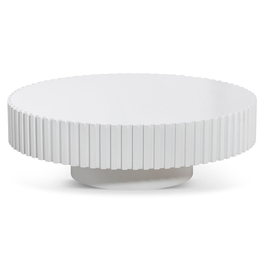 Oak Round Venezia Coffee Table - White