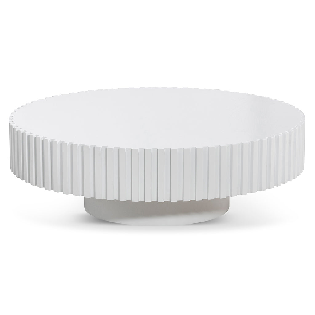Oak Round Venezia Coffee Table - White