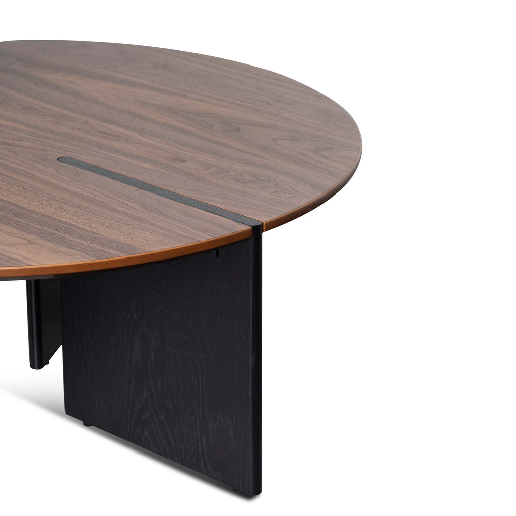 Nest of Light Walnut Venezia Coffee Table - Black Legs