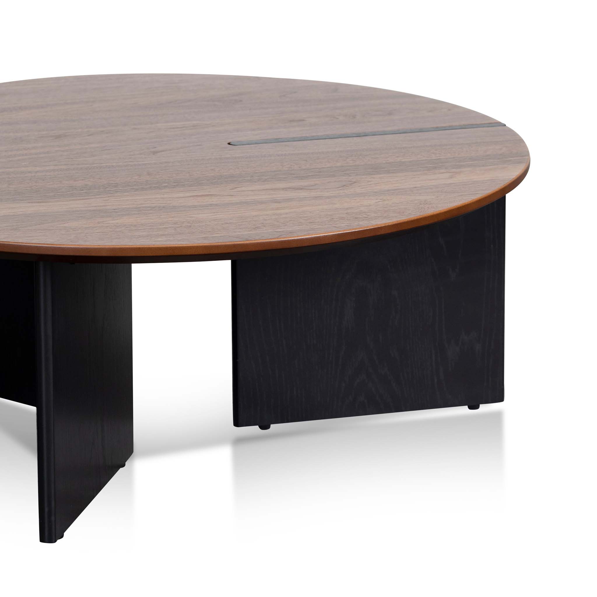 Nest of Light Walnut Venezia Coffee Table - Black Legs