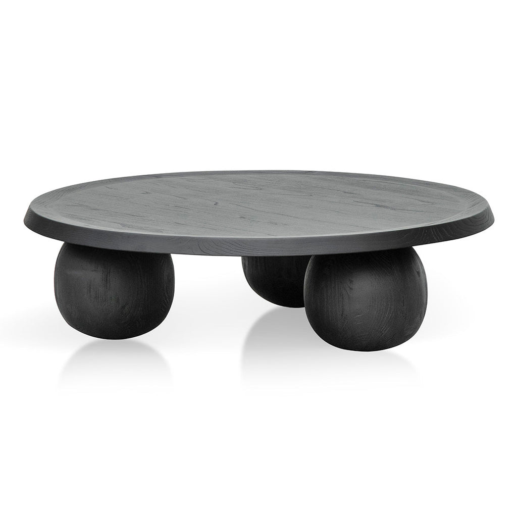 100cm Elm Ball Venezia Coffee Table - Full Black