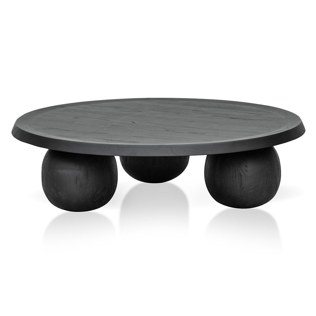 100cm Elm Ball Venezia Coffee Table - Full Black