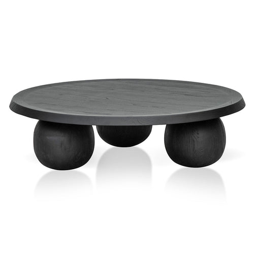 100cm Elm Ball Venezia Coffee Table - Full Black
