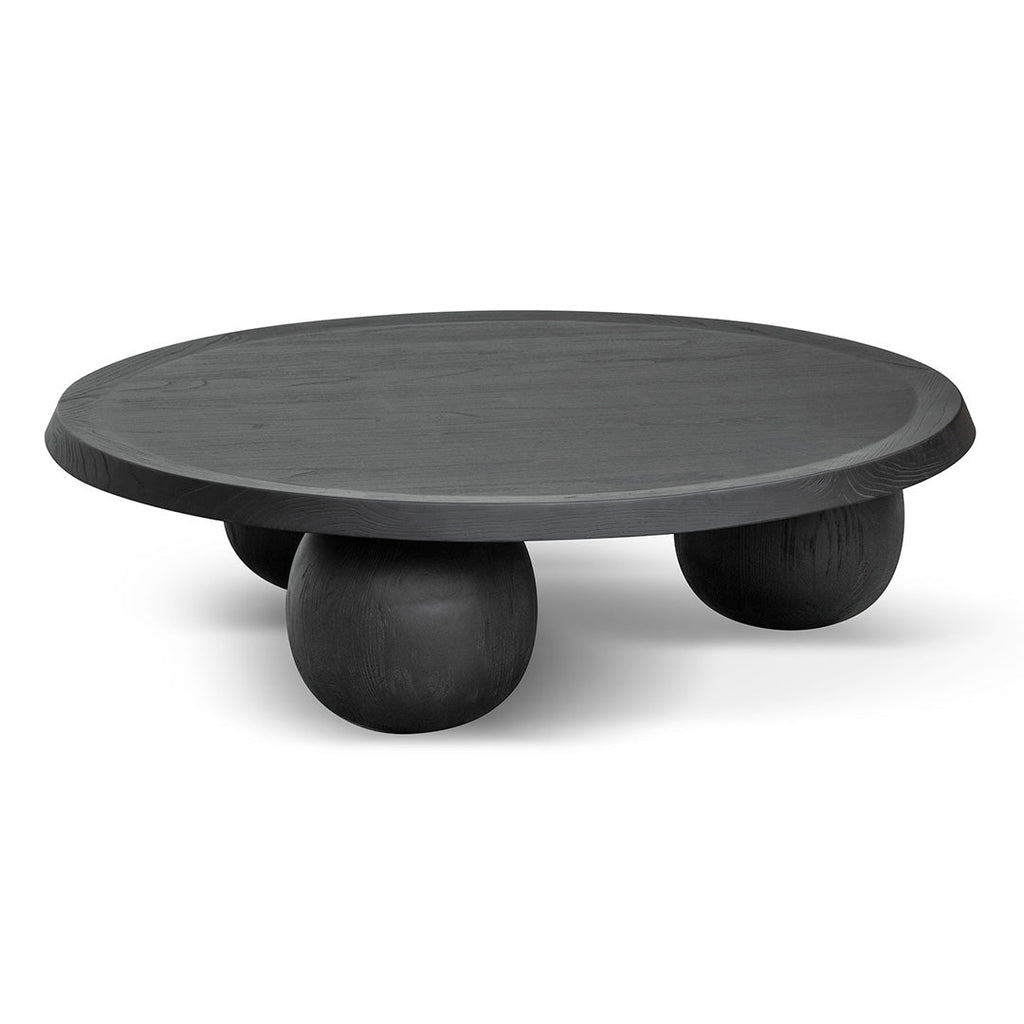 100cm Elm Ball Venezia Coffee Table - Full Black