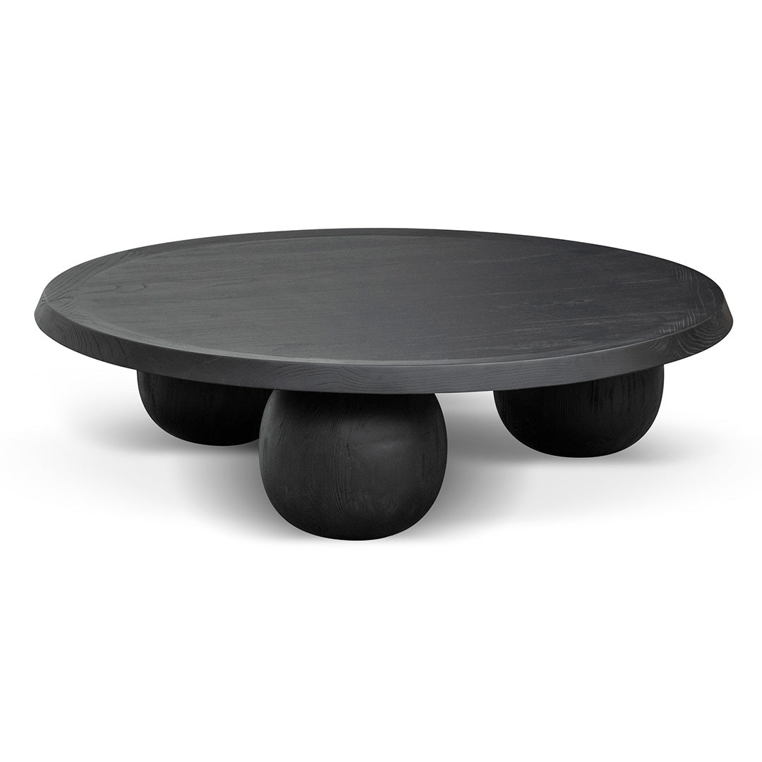 100cm Elm Ball Venezia Coffee Table - Full Black