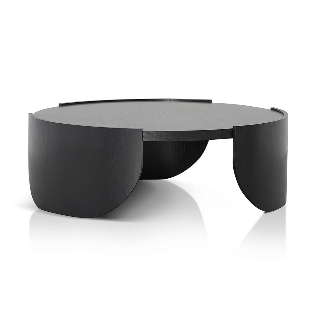 1.1m Round Venezia Coffee Table - Black
