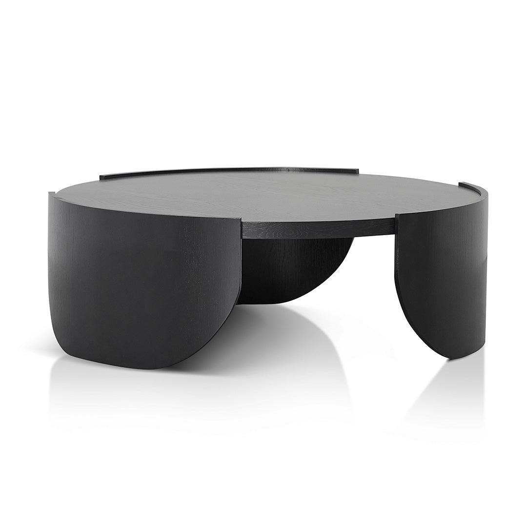 1.1m Round Venezia Coffee Table - Black