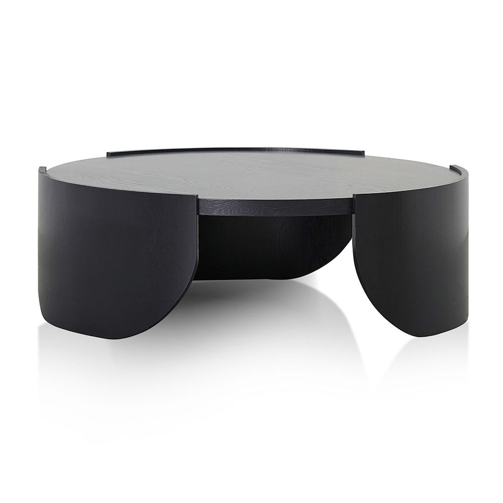 1.1m Round Venezia Coffee Table - Black