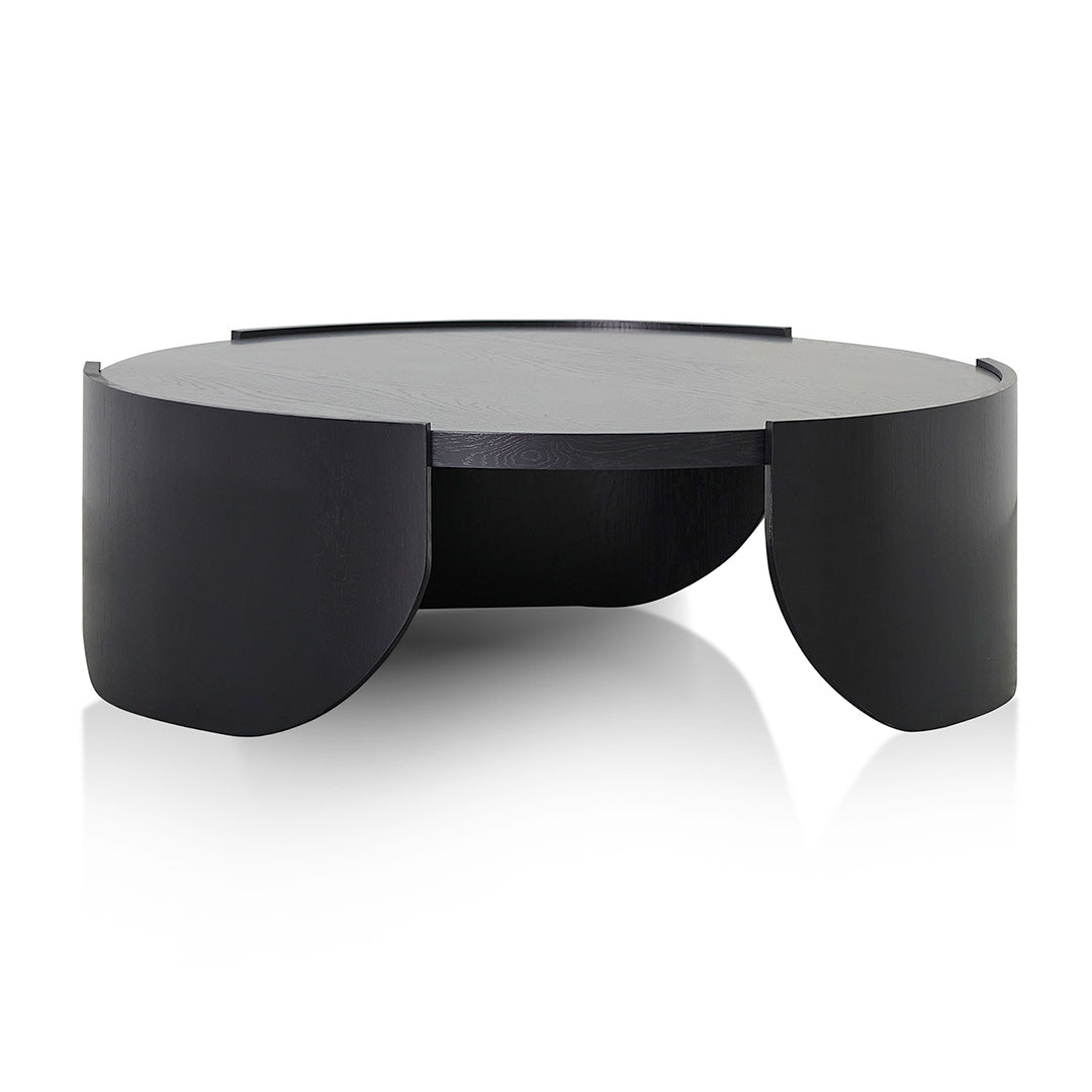 1.1m Round Venezia Coffee Table - Black